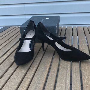 Via Spiga black suede pumps